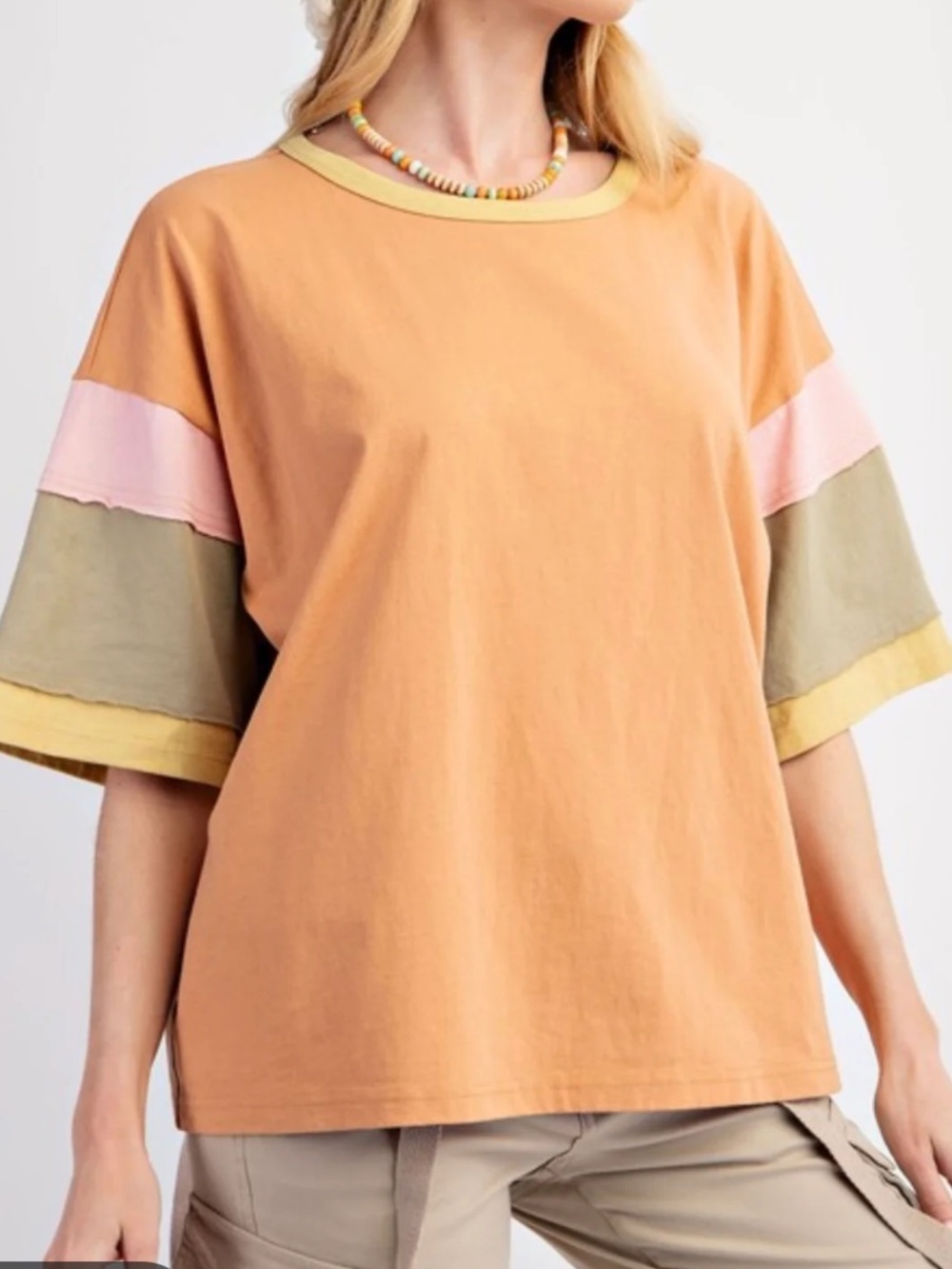 Easel boxy colorblock tee